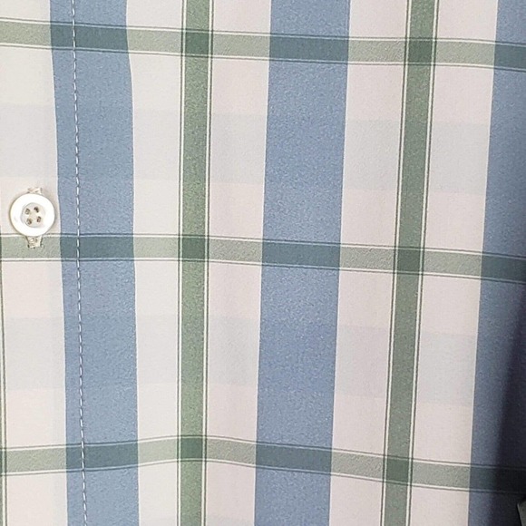 Mizzen+Main Men’s XXL Trim Fit Long Sleeve Button Down Shirt Plaid Blue - Picture 4 of 10